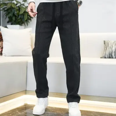 Winter Herrenhose aus Wollmischung, gefüttert, lockere gerade Passform