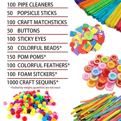 1800-piece children's DIY craft material kit