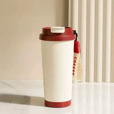 Thermobecher mit Doppeltrinkdeckel und Trinkhalm, Winter-Geschenkbecher - 10