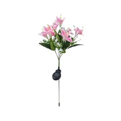 Solar 7-Head Lily LED Lawn Lamp for Garden and Outdoor