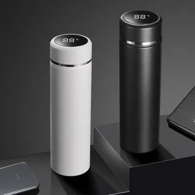 Herren-Thermobecher aus 316er Edelstahl mit Temperaturanzeige und Teesieb