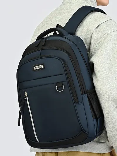Waterproof Nylon Backpack Laptop Compartment Large Capacity - 3