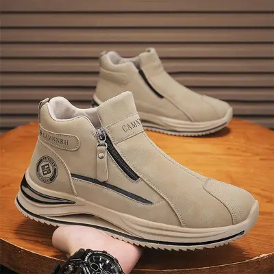 High-Top Martin Boots Thick Sole Motorcycle Shoes for Men