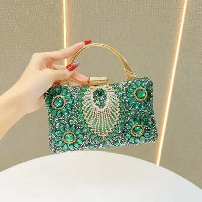 Diamond-Coated Women's Evening Bag for Weddings and Banquets - 10