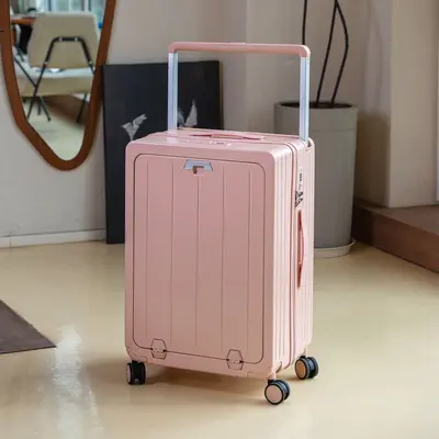 20 Inch Front-Opening Women's Boarding Suitcase with Combination Lock - 9