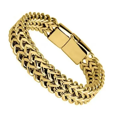Stainless steel men's bracelet two-sided punk style - 8