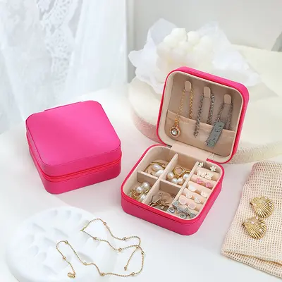 Portable Jewelry Storage Box Valentine's Day Gift Packaging Box Earring Ring Necklace Jewelry Box Decorative Mini Box - 12