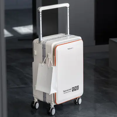 Rechargeable Double-Sided Aluminum Frame Carry-On Suitcase 20 Inch, Silent Wheels - 10