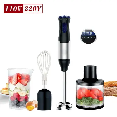 家用美规110v料理器套装手持打蛋器辅食器粉碎棒绞肉机搅拌器组合