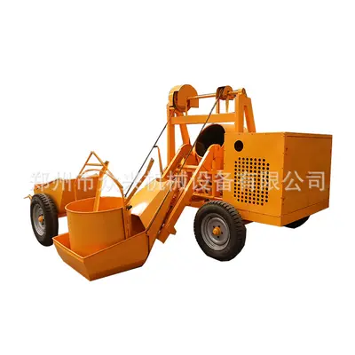 Vertical concrete mixer in stock, large drum mobile four-wheel cement mortar mixer, gasoline and diesel models. - 11