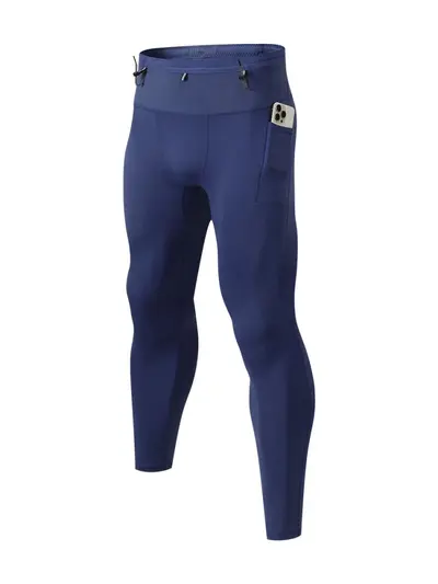 Erkek Polar Astarlı Kompresyon Pantolonu, Yüksek Elastik, Slim Fit - 5