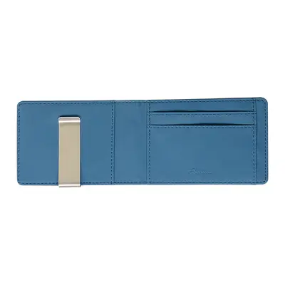 Korean Style Men's Short Wallet with Crossbody Pattern and Stainless Steel Money Clip - 8