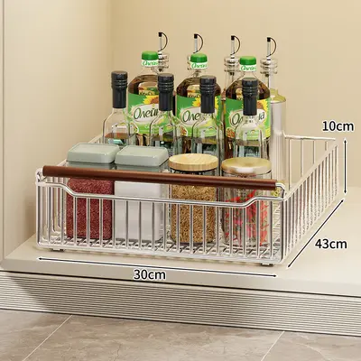 Pull-out storage basket under kitchen sink, layered vegetable rack - 7