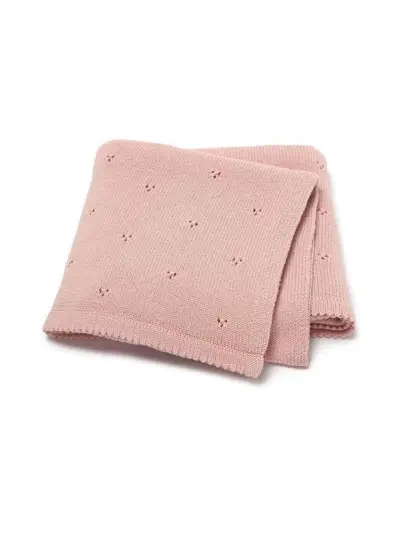 100% Cotton Knitted Baby Blanket, Breathable, Windproof Stroller Wrap - 10