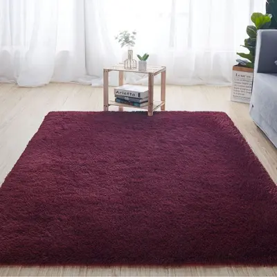 Long-Pile Silk Batik Rug, Stain-Resistant, Easy Care - 10