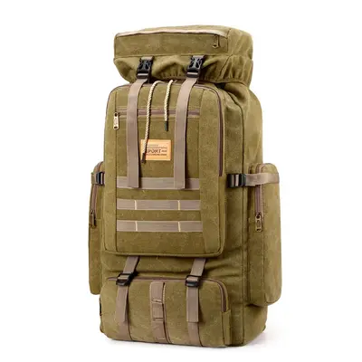 Canvas Sports Backpack, Large Capacity, Hiking and Travel, Contrast Color - 7