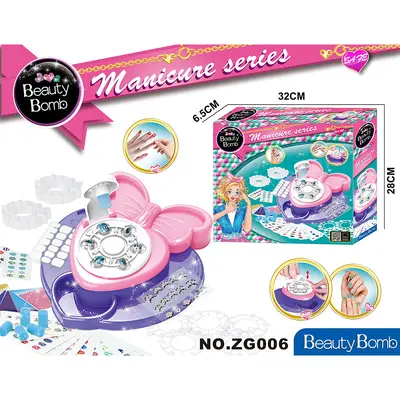 Cross-border Children's Cosmetics Set Vanity Beauty Nail Station Pretend Play DIY Toy Gift Box Wholesale Custom - 12