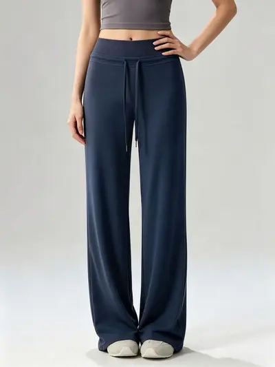 Yoga-Hose mit weitem Bein, hoher Taille, Pilates-Training - 11