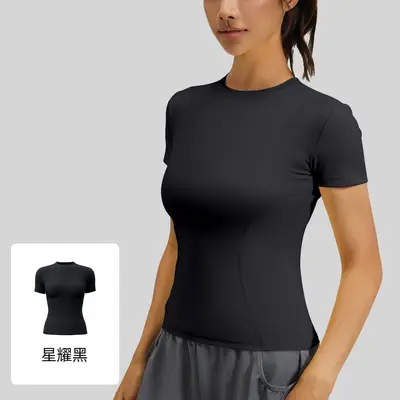 Women's Yoga and Running Top, Short Sleeve, Slim Fit, Quick-Dry - 6