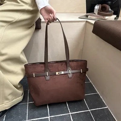 Trend Retro Büyük Kapasiteli Tote Çanta Kadın Trend Leopar Desenli Şık Kişisel Rahat Çok Amaçlı Niş Tek Omuz Çantası - 8