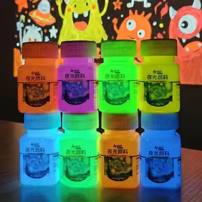 Luminous acrylic paint set, phosphorescent glow-in-the-dark - 5