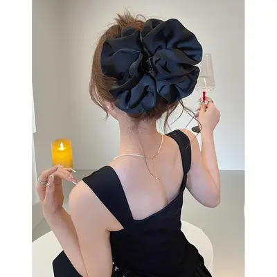 Original Satinspange in großer Wolkenform mit Blasen und Pfote, großes Haihai-Haarspange für Frauen, für den Hinterkopf, lässt das Gesicht schlanker wirken, Haarzubehör für dickes Haar.