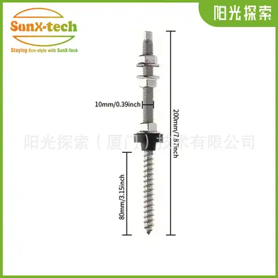 Stainless Steel Double-Ended Threaded Stud for Photovoltaic Mounting - 7