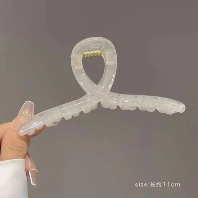 Gelees transparente koreanische Retro-Große einfache Kreuzklipp-Haarspange hinten Haarklammer Hai-Klipp-Haarspange DIY-Basis - 7