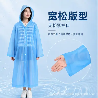 Eva Erwachsenen-Regenmantel, transparente Poncho mit Hut