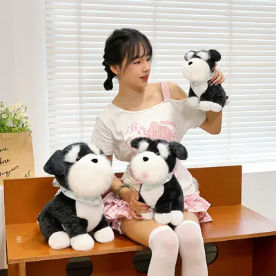 Önlüklü Schnauzer Peluş Köpek Bebek, Uyku Kucak Yastığı