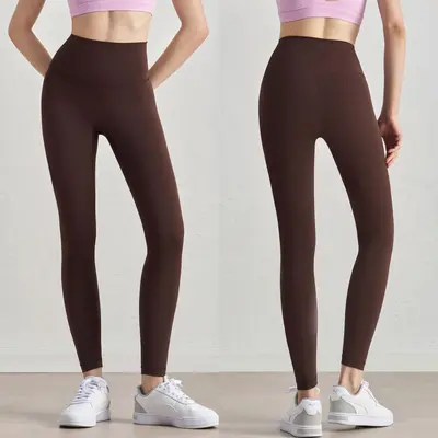Yoga taytı kadın yüksek bel çıplak hissi pilates fitness pantolon