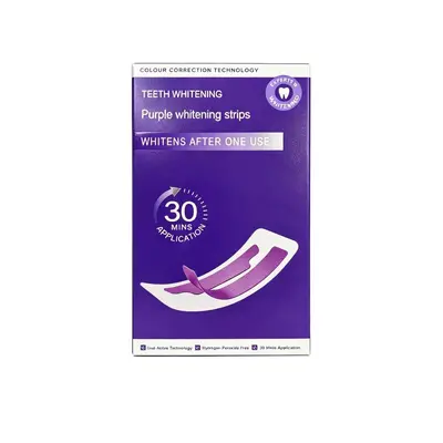 Zahnaufhellungsstreifen, 21er Set, lilafarbene Verpackung