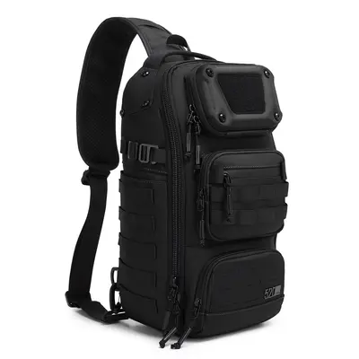 OZUKO Functional Chest Bag Crossbody Bag Expandable Multi-pocket Adjustable Shoulder Strap Men's Outdoor Cycling Single Shoulder Bag