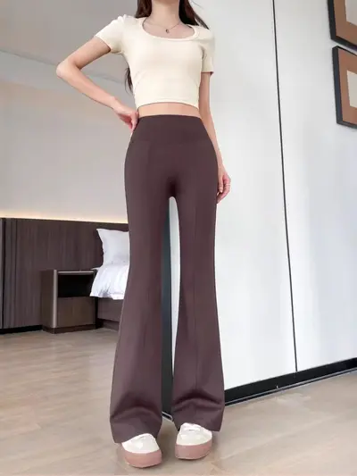İnce Mikro Paça Köpekbalığı Pantolon, Yüksek Bel, Nefes Alabilir Yoga Pantolonu
