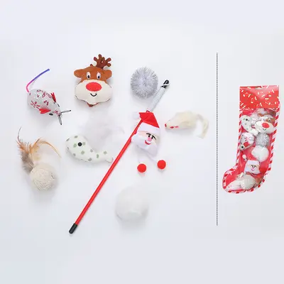 Cat Toy Christmas Assorted Set, PE Packaging - 8