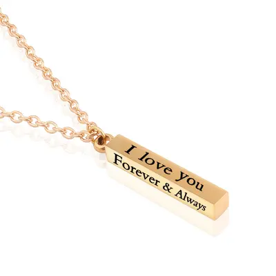 European and American love necklace stainless steel wish column couple pendant for men and women accessories necklace column Valentine's Day gift jewelry summer - 9