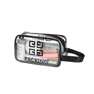 PVC transparente Kosmetiktasche Makeup-Tasche Reise tragbare Aufbewahrungstasche wasserdicht große Kapazität Handtasche Kosmetiktasche Aufbewahrungstasche - 8