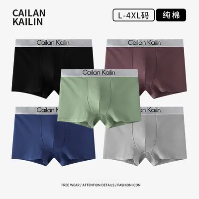 CaiLanKaiLin Men's Cotton Antibacterial Boxer Briefs