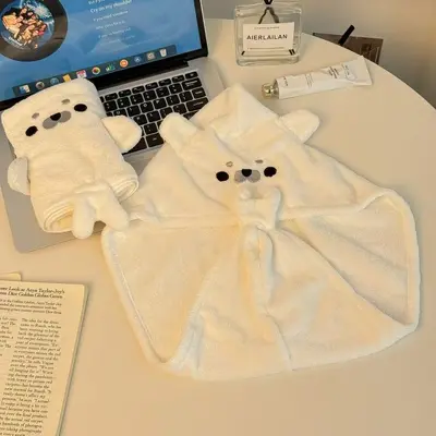 Seal-print bath towel set, 3-piece - 10