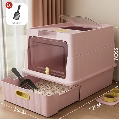 Extra Large Fully Enclosed Cat Litter Box with Anti-Splash and Deodorizing Design - 11