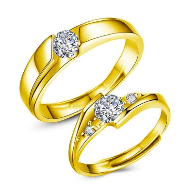 Moissanite Silver Double Ring 925 Sterling Engagement