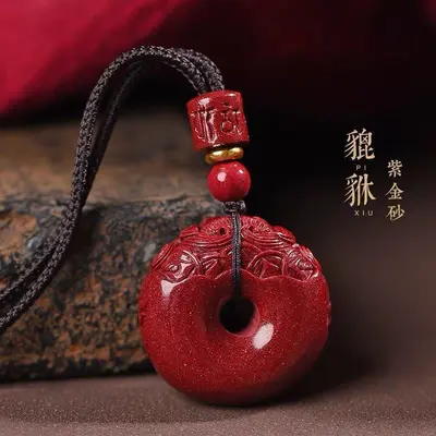 Cinnabar Pixiu pendant high-content crystal purple gold - 8