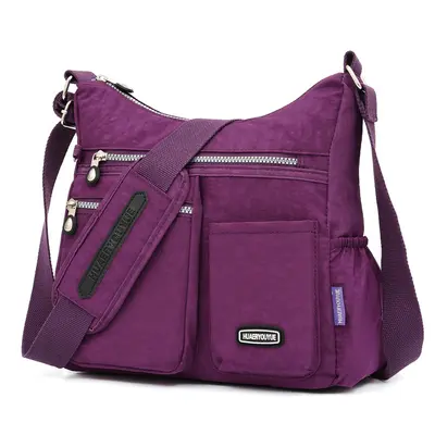 Women's Waterproof Nylon Crossbody Shoulder Bag Floral Pattern - 10