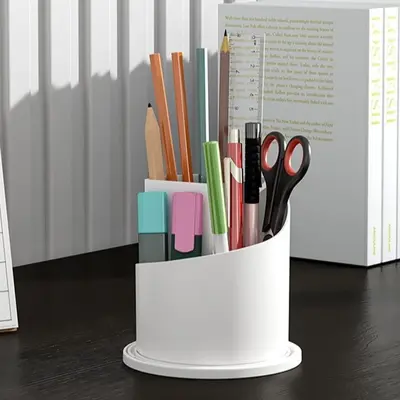 Drehbare Kosmetik-Aufbewahrungsbox, transparenter Schreibtisch-Organizer - 3