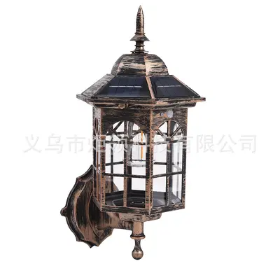 Solar Retro Wall Lamp, Villa Outdoor, Motion Sensor Garden Light