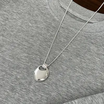 Saddle bag pendant luxury silver clavicle chain necklace