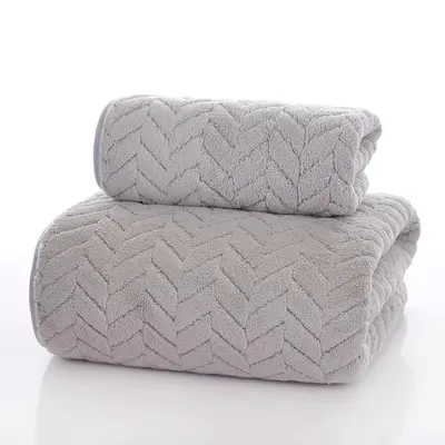 Grenzenüberschreitendes Temu Weizenähren Handtuch Korallenfleece Badetuch saugfähig nicht haarend großes Badetuch Set mit Einfassung Handtuch-Set Großhandel - 7
