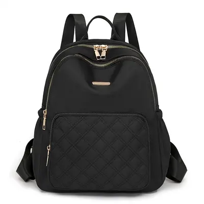 Oxford Cloth Women's Backpack, Diamond-Quilted Nylon, Small Travel Backpack - 8
