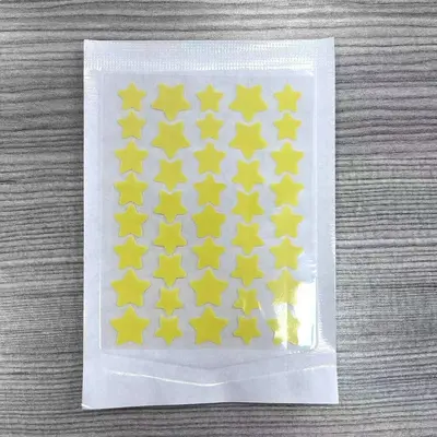 Ручные стерильные 3D патчи от прыщей с мультяшными цветными звёздочками, наклейки от прыщей для прикрытия шрамов, для студентов, искусственные, 36 штук, кросс-бордер - 13
