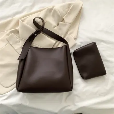 2-Piece Women's Bag Set, Bucket Bag, Retro, Large Capacity Mother-and-Child Bag, 2026 - 10